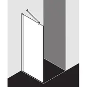 Kermi Pega Seitenwand PETWO07518VNK 75x185cm, silber hochglanz ESG SR Arena C, auf Duschwanne