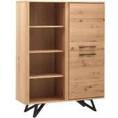 Bessagi Home Highboard Emilio Eichefarben Echtholz/MDF