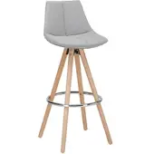 Bessagi Home Barhocker Nelo Grau Webstoff Gepolstert
