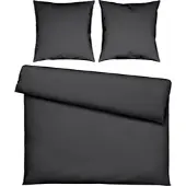 Modern Living Bettwäsche Stone Washed Uni XXL Anthrazit ca. 200x200cm