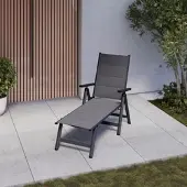 Momax Gartenliege Werner Grau Aluminium