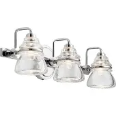 Kichler Badezimmerleuchte TALLAND 3xG9 LED 3W IP44 Stahl Chrom poliert, Glas H:16.3cm B:55.9cm dimmbar
