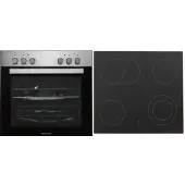 Respekta Backofen Herdset Einbau Kochfeld Glaskeramik rahmenlos 60 L HS2200-33