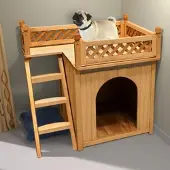 Casaria Deuba Hundehütte mit Balkon