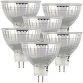 Luminea 6er-Set LED-Glas-Spot, GU5.3, 6W (ersetzt 40W), 500lm, 3000K, warmweiß