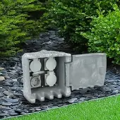 Longlife LED Gartensteckdose in Steinoptik IP44 - Ausführung: 4 Steckdosen