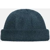 HANSEHELD Strickmütze Seebär GOTS Dockermütze Seemannsmütze kurz und flach - Jeans-Blau Meliert