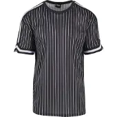 Urban Classics Oversized Striped Mesh Tee Black/white Größe: M | Sportbekleidung Outlet | Herren | Schwarz