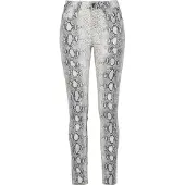 Urban Classics Stoffhose Damen Ladies Snake Stretch Twill Skinny Pants altweiß/grau L
