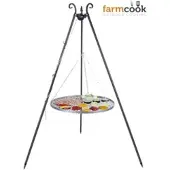 FarmCook E00375 Grill mit dem Rost aus Edelstahl auf dem Dreibein VIKING ; Edelstahlrost (Durchmesser): 60cm ; Höhe: 180cm