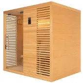 HOME DELUXE - Traditionelle Sauna - NEOLA - 200 x 160 x 200 cm - für 5 Personen - Fichtenholz, inkl. Saunaofen I Dampfsauna Aufgusssauna