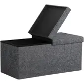 Casaria Faltbare Sitztruhe mit klappbarem Deckel dunkelgrau - 80x40x40cm