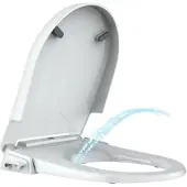 BadeStern Bidet-Toilettensitz mit Doppeldüsen-System und Absenkautomatik, D-Form