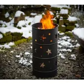 Westmann Stahl Feuerstelle Feuertonne Schwarz 36x36x65 cm