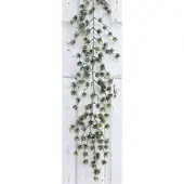 H Andreas Belles Fleurs Künstliche Lärchengirlande mit Schnee, 144 cm, grün-weiß