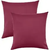 NatureMark Kissenbezug Jersey, bordeaux rot, aus Baumwolle, 80x80 cm, 2 Stück