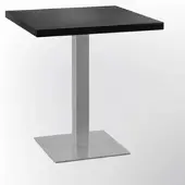 BIG Möbel Bistrotisch 50x50 cm | dunkle Holzoptik | Edelstahl Gestell