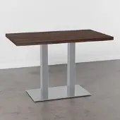 BIG Möbel Bistrotisch 140x80 cm | D4409 OV Walnussbraun | Edelstahl Gestell