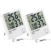 Pearl 2er-Set Digitale Thermometer & Hygrometer mit Außensensoren
