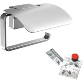 Emco cue Toilettenpapierhalter Bundle bestehend aus Toilettenpapierhalter mit Deckel und Klebeset, 010-8702