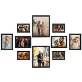 Your Design 10er-Set Bilderrahmen aus MDF mit echtem Glas, Wandhaken, schwarz