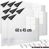 INFACTORY 8er-Set magnetische Whiteboard-Folien, selbstklebend, Marker, 60x45 cm