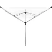 ROYAL GARDINEER 4-Arm-Wäschespinne aus Aluminium, 60 Meter Wäscheleine, mit Bodenanker