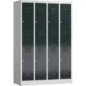 MR-Shop MR-Garderobenschrank doppelstöckig, lichtgrau / anthrazitgrau