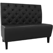 BIG Möbel Gastro Sitzbank Paris | 180 cm breit | Kunstleder Schwarz | Chesterfield | Dinerbank