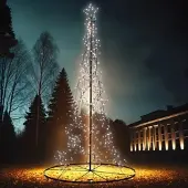 Lunartec 4er-Set LED-Metall-Tannenbaum, Stern, für außen, 180 cm, 500 LEDs,IP44