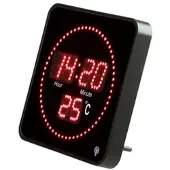 Lunartec Flache LED-Funk-Tisch- und Wanduhr, Temperatur-Anzeige, rote LEDs