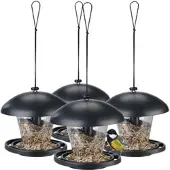 ROYAL GARDINEER 4er-Set wetterfeste Vogelfutterhäuser zum Aufhängen