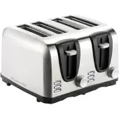 Rosenstein & Söhne Edelstahl-Toaster für 4 Scheiben, 1300 W