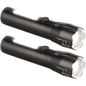 Pearl 2er-Set 2in1-Akku-LED-Taschenlampen mit COB-LED-Arbeitsleuchte