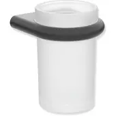 Hewi Serie 480 Glasbecher 480.04.00060DC mit Halter, pulverbeschichtet, schwarz matt