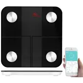 Newgen medicals 14in1-Körperanalysewaage aus Glas, Bluetooth, App, Nutzer-Erkennung