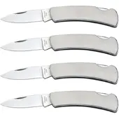 Semptec 4er-Set Edelstahl-Taschenmesser mit 75 mm Klingenlänge