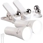 Lunartec 2er-Set 3in1-Akku-Wand-, Klemm- und Taschenlampe, mit 3 Modi, weiß