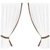 Arsvita Gardinenset mit Stangendurchzug Satin 140 cm x 120 cm Braun