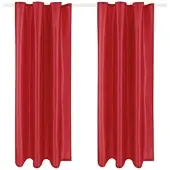 Arsvita 2er Pack Gardine Blickdicht Alessia mit Universalband 140x245cm rot