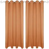 Bestgoodies Dekoschal Ellen Ösen Blickdicht 2er Pack - 140x225 cm Hellbraun