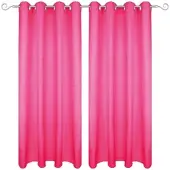 Bestgoodies Dekoschal Ellen Ösen Blickdicht 2er Pack - 140x145 cm Pink
