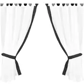 Arsvita Gardinenset mit Schlaufen Skyline Landhausstil 140 cm x 120 cm Anthrazit