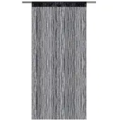 Arsvita Fadenvorhang Fadengardine Gardine Vorhang Metall-Optik 140 cm x 250 cm Ösen Schwarz