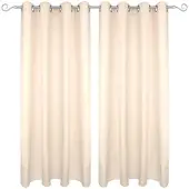 Bestgoodies Dekoschal Ellen Ösen Blickdicht 2er Pack - 140x245 cm Beige