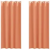 vidaXL Verdunkelungs-Vorhänge mit Ringen 2 pcs Terrakotta 245 x 140 cm
