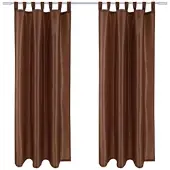 Arsvita 2er Pack Gardine Blickdicht Alessia mit Schlaufen 140x145cm dunkelgrau