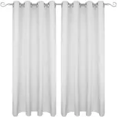 Bestgoodies Dekoschal Ellen Ösen Blickdicht 2er Pack - 140x145 cm Hellgrau