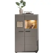 Innostyle Fun Plus II Vitrine inkl. LED-Beleuchtung Basalt/Eiche Altholz Grau/Braun