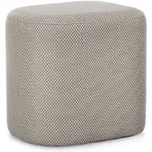 Bizzotto Pouf Darya aus Waben-Stoff, gepolstert, modern, hellgrau, bequemes Design für Dein Zuhause